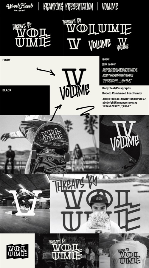 Volume streetwear brand presentation board